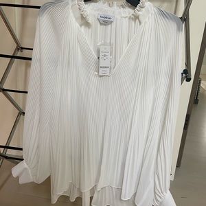 Bebe white pleated blouson top